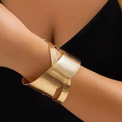 Gold-Plated Anti-Tarnish Bangle Cuff Bracelet for Women | Minimalist Adjustable Jewelry