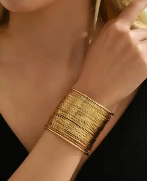 Gold-Plated Stylish Kada Cuff Bracelet for Women | Adjustable, Anti-Tarnish, Elegant Party Jewelry